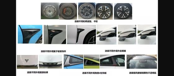 64.27kwh accu-aangedreven voertuigen @NEZHA GT 560km bereik energiebesparende 2 deuren 4 zitplaatsen hardtop sportwagen