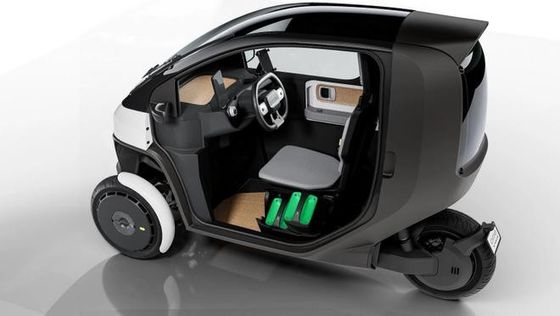 Mini ev car@ Nimbus One Een compacte, kantelbare auto met een snelheid van maximaal 50 mph w/batterijbereik voor woon-werkverkeer in de stad