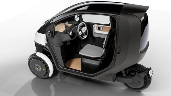 Mini ev car@ Nimbus One Een compacte, kantelbare auto met een snelheid van maximaal 50 mph w/batterijbereik voor woon-werkverkeer in de stad