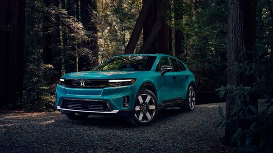 Nieuwe EV auto 2024 Honda Prologue EV Crossover met een lage, brede houding, een lange wielbasis