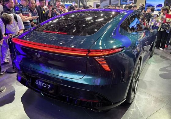 Voorverkoop Geely&Baidu Joint Brand Jiyue07 zuiver elektrisch voertuig met 200kw/271P.s motorvermogen 2WD aandrijflijn 4deurs/5zitjes